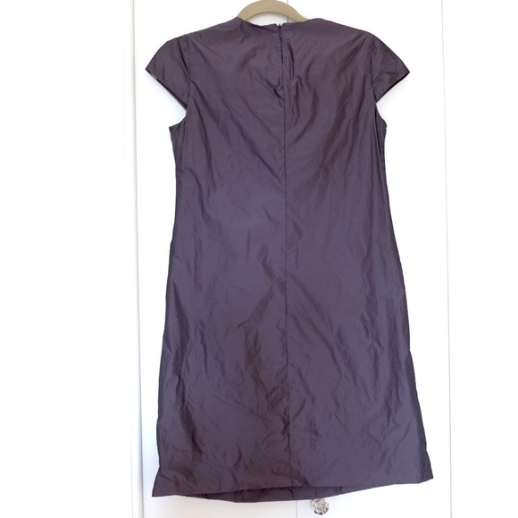 Crushed Charcoal One Piece Dress w/ Bow - Picture 4 of 7